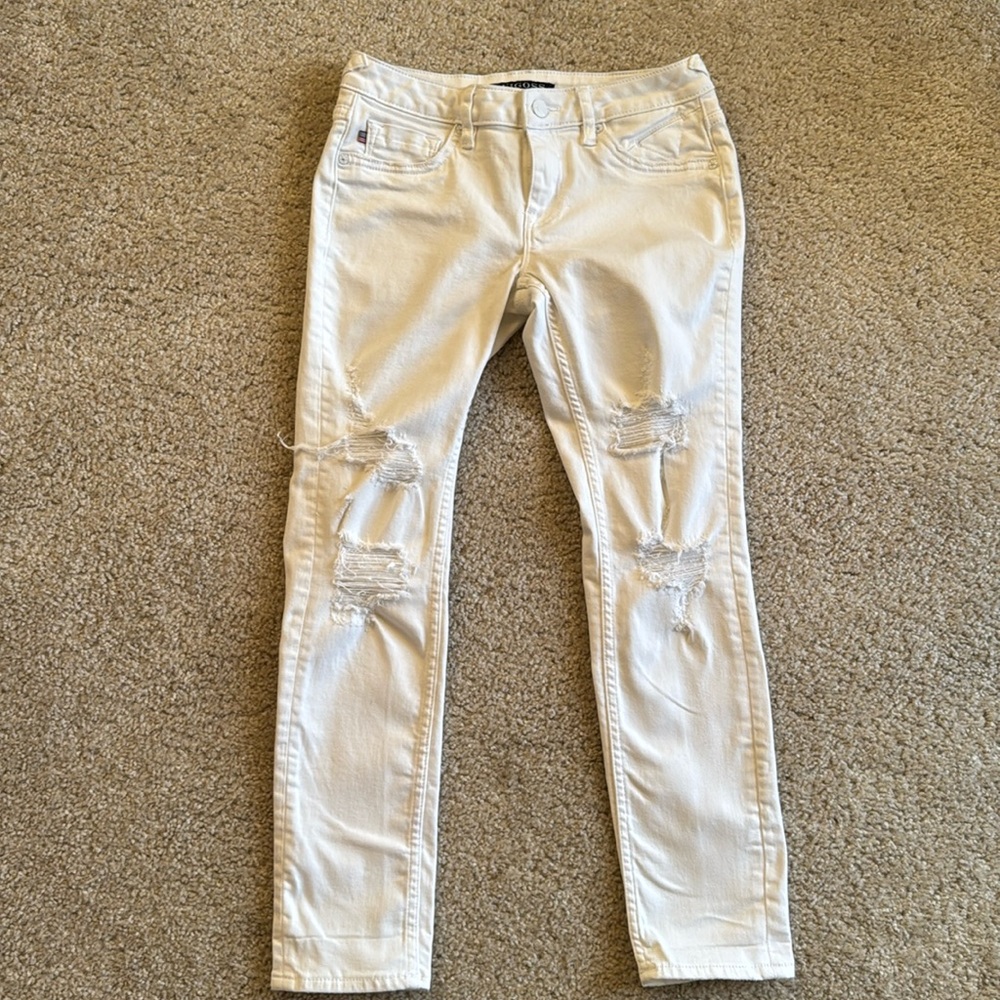 Vigoss Women's Distressed White Jeans